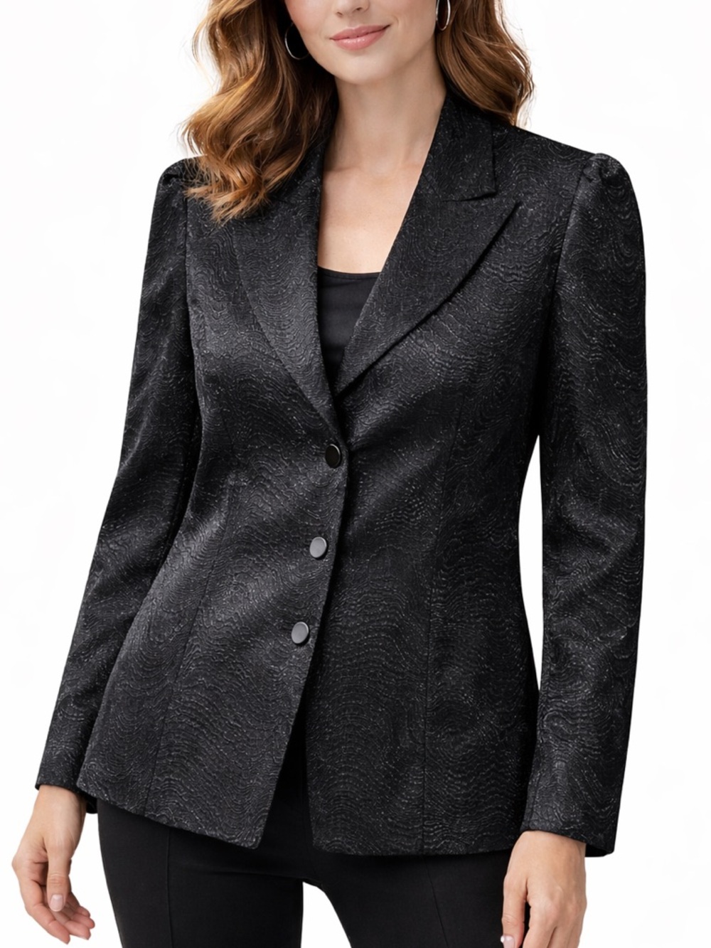 Vintage Bianca Nygard Elegant Textured Black Blazer